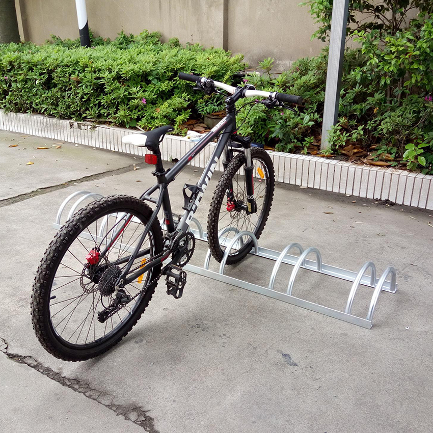 Silberner doppelseitiger Fahrradständer für den Großhandel im Freien für Wohnungen