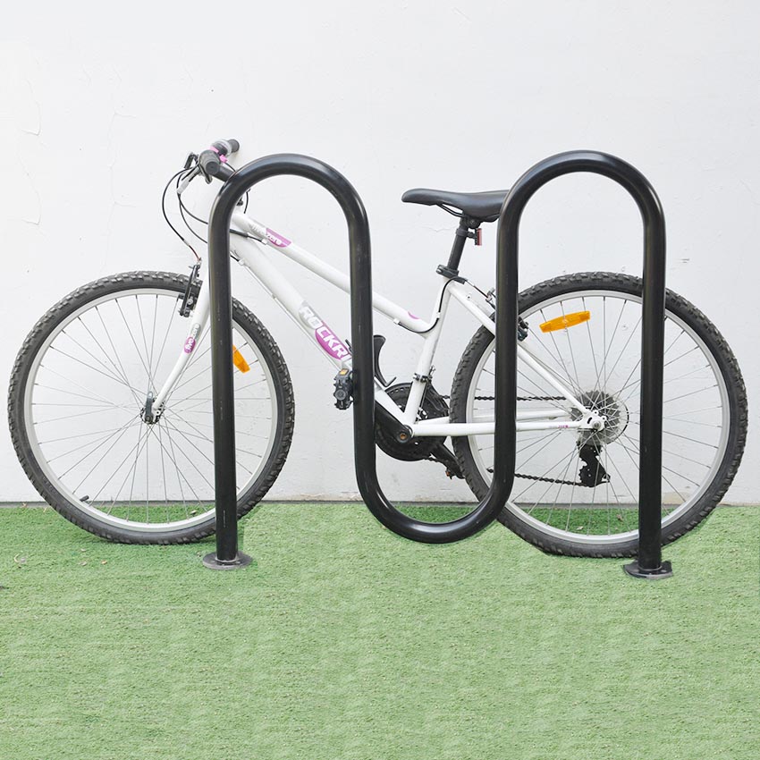 Stapelbarer Wave-Fahrradträger aus Edelstahl für öffentliche sichere Parkplätze